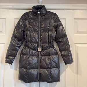 Michael Kors Glossy Gray Puffer Coat Down Filled Women Size S